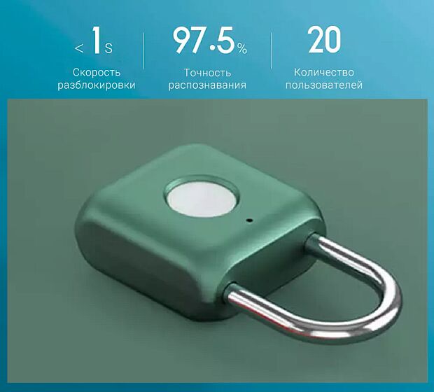 Умный замок Xiaomi Advantage Intelligence Smart Fingerprint Padlock Kitty (Green/Зеленый) - 4