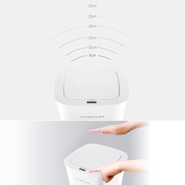 Xiaomi Ninestars Waterproof Induction Trash Can 10 L (White) - 4